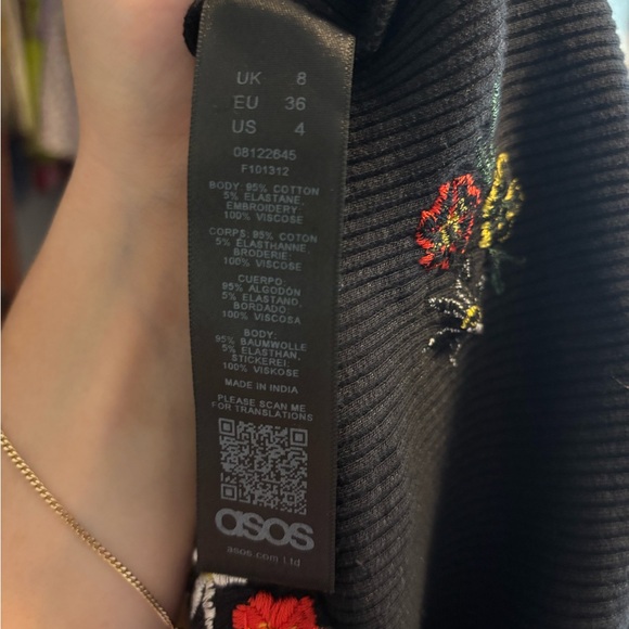 ASOS Black Top with Embroidered Detail - Picture 3 of 3